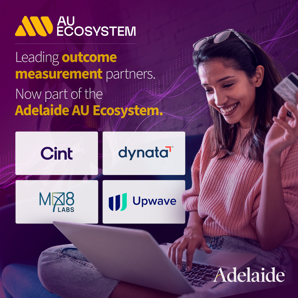 Adelaide’s AU Ecosystem launch artwork featuring outcome measurement partners Cint, Dynata, MX8 Labs and Upwave