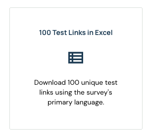 100 Test Links in Excel download card describing 100 unique primary-language test links