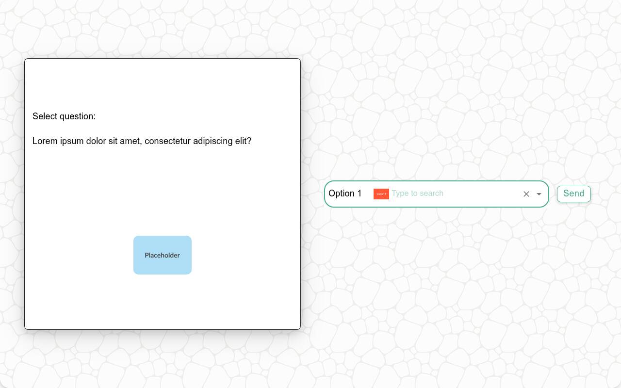 Select question dropdown in the wide traditional experience