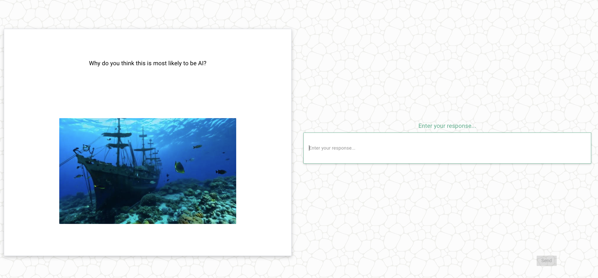 Personalized follow-up question showing a thumbnail from the video alongside a text response field